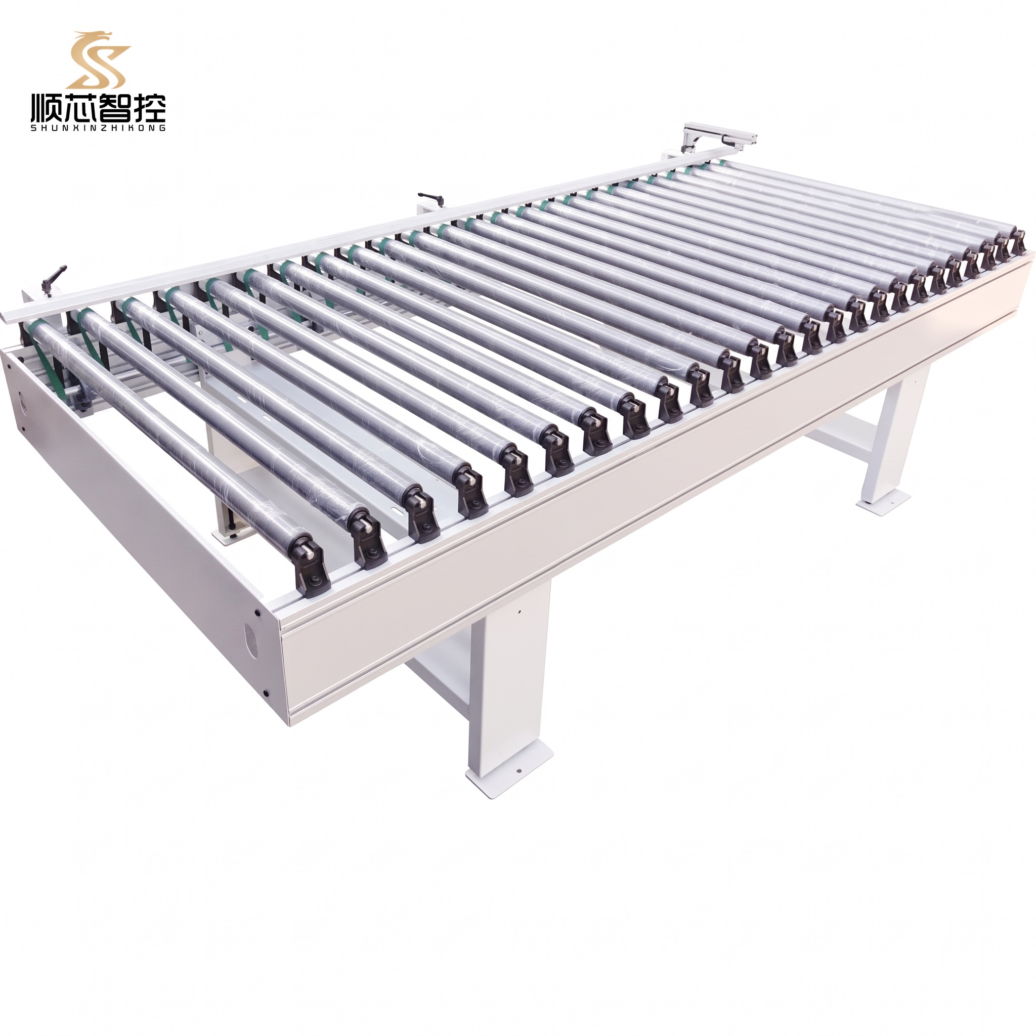 Powered Roller Conveyor Table With Cross Transfer Belts