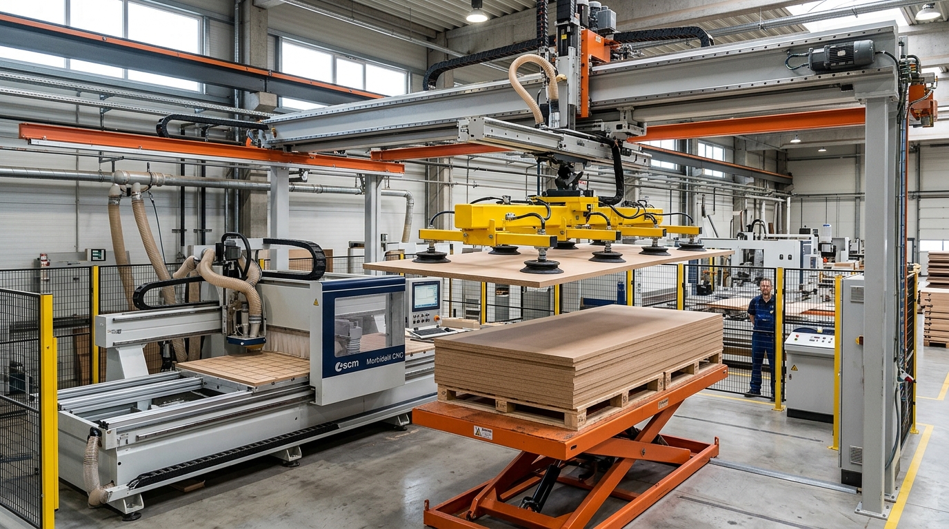 Workshop Real Installation - Automated Nesting CNC Loading & Infeed System